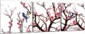 Vögel in Pflaumenblüten in Sets